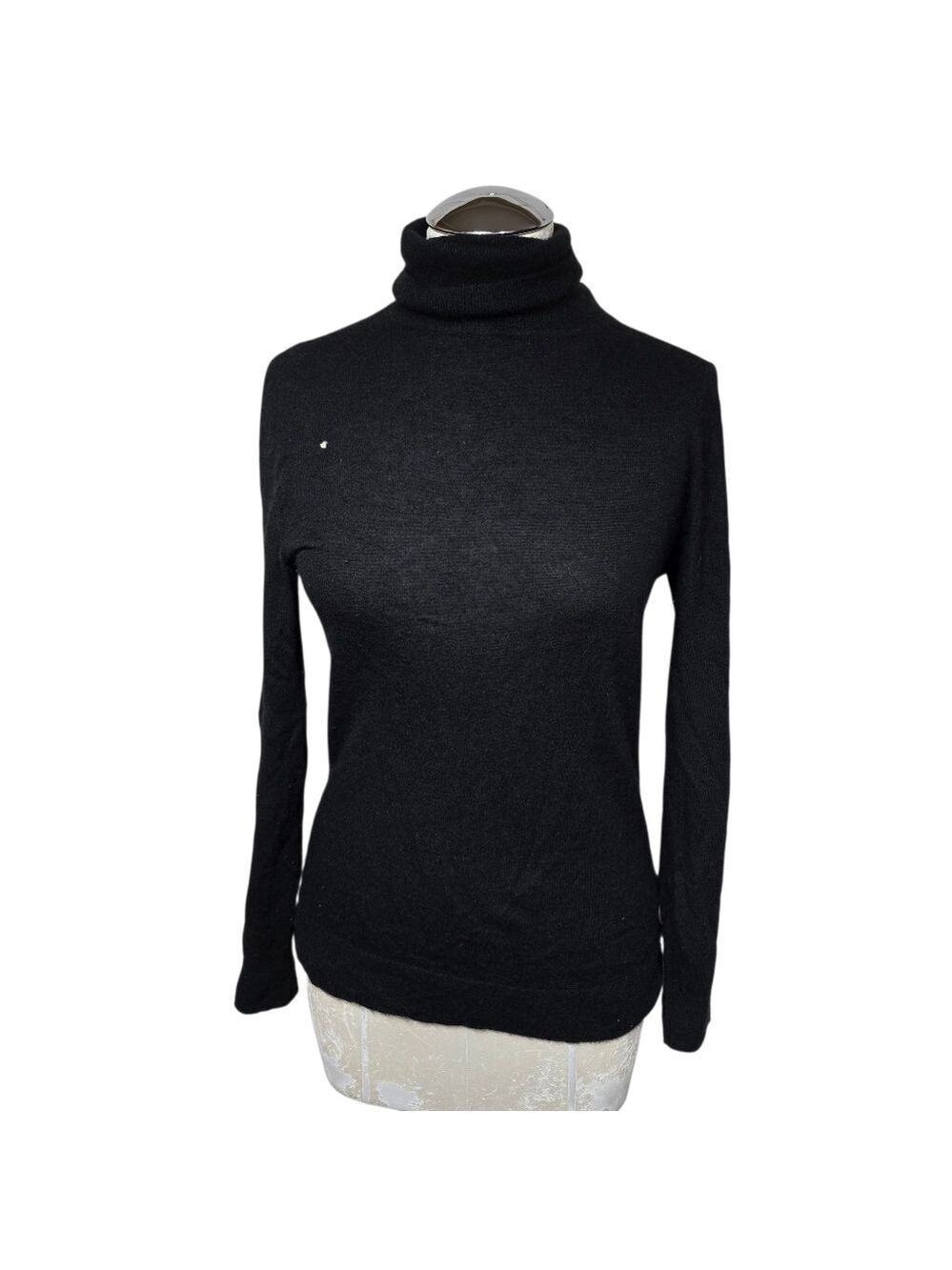 J. Crew Collection Italian Cashmere Black Turtleneck Sweater S